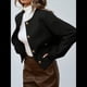 thumbnail image 5 of Chaqueta Blazer Corta para Mujer, Sin Cuello, con Botones, Estilo Informal de Negocios, para Otoño e Invierno. Negro M, 5 of 9