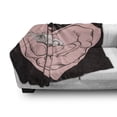 thumbnail image 2 of Love Theme Soft Flannel Fleece Blanket, I Will Always Take Care of You Message Little Girl Sleeping in Hands, Cozy Plush for Indoor and Outdoor Use, 60" x 80", Pale Pink Dark Brown, by Ambesonne, 2 of 5