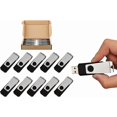 thumbnail image 1 of LinenLoon 10 Pack 8GB USB 2.0 Flash Drive Memory Stick Fold Storage Thumb Stick Pen Swivel Design (8G. 10PCS. Black), 1 of 5