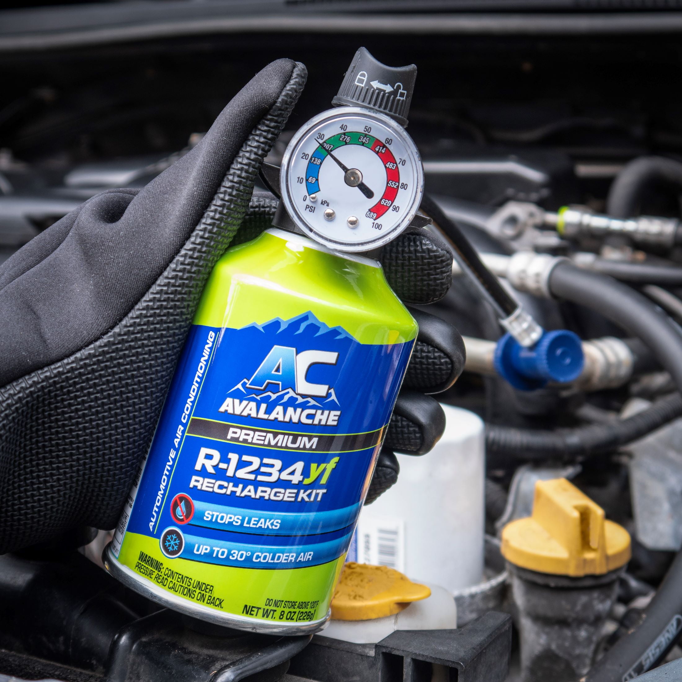 AC Avalanche 8oz. 1234YF Automotive Refrigerant Kit