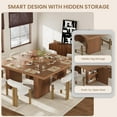 thumbnail image 5 of M optimized 70.9" Dining Table for 6-10 People, Modern Dining Room Table with Storage, Wood Kitchen Table with Fluted Legs, Dinner Tables for Kitchen Dining Room, 5 of 7