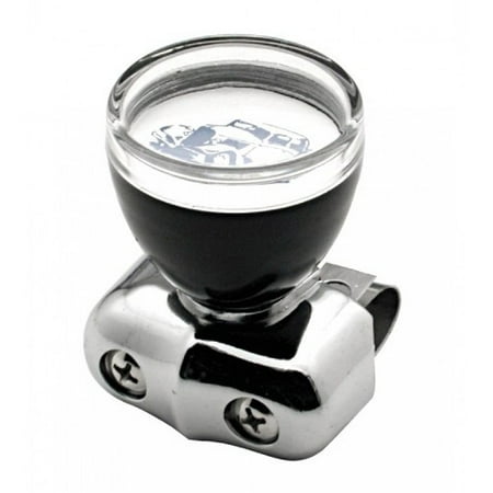 - Classic Hot Rod Black Steering Wheel Spinner Suicide Knob / Clear Removable Cap