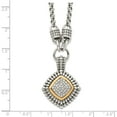 thumbnail image 3 of 925 Sterling Silver Cable Necklace with Pendants Chain Shey Couture 14K Accent 17 Inch Antiqued Diamond 23 mm, 3 of 4