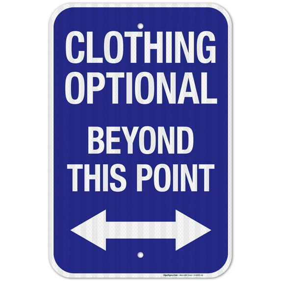Clothing Optional Beyond This Point Sign, Pool Sign,