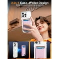 thumbnail image 3 of Magsafe Phone Wallet Stand Compatible for iPhone 16/15/14/13/12 Series, Magsafe Wallet Card Holder with Detachable Phone Case for iPhone 16 Pro, 1 Set, 3 of 9