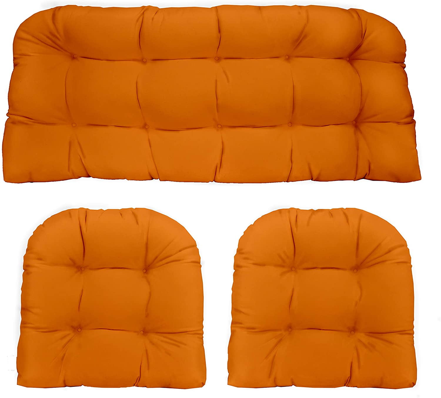 RSH Décor Indoor Outdoor 3 Piece Tufted Wicker Cushion Set, Large