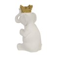 thumbnail image 2 of Sagebrook Home POLYRESIN 14"H ELEPHANT W/ CROWN, WHITE/GOLD, 2 of 3