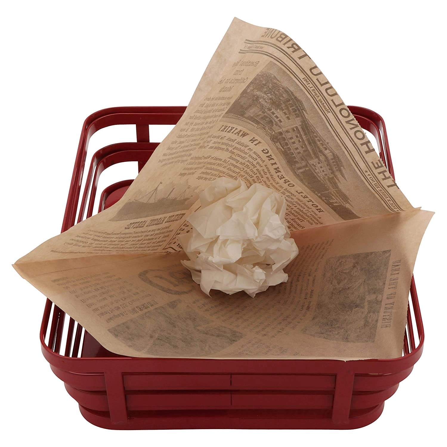 G.E.T. Grease-Resistant Food Basket Liners, Honolulu Newsprint, 7" x 7" (2000 Sheets)