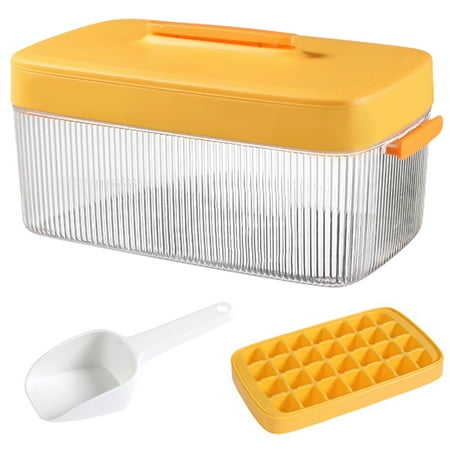 

28 Grids Silicone Ice Cube Tray for Freezer with Cover and Shovel Creative DIY Square Ice Cube Mold Cocktail Whiskey Tea & Coffee