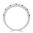 thumbnail image 3 of Diamond and Blue Sapphire Ring Anniversary Band 14k White Gold (0.32ct), 3 of 4