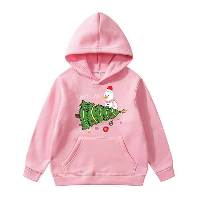 MIASHUI Chandails à Capuchon et Chandails pour Filles Chandail à Capuchon pour Enfants de Noël Motif Imprimé Lettres Imprimé Chandail à Capuchon pour Enfants Style à la Mode et Confortable