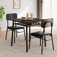 thumbnail image 1 of Garvee Small Dining Table Set for 2, 3-Piece Square Kitchen Table with 2 Upholstered Chairs, Black, 1 of 9