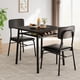 thumbnail image 1 of Mesa de comedor para 2 con estante de almacenamiento, mesa pequeña para cocina con marco de metal, mesa cuadrada con 2 sillas tapizadas, juego de comedor de 3 piezas para espacio pequeño, 1 of 7