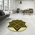 thumbnail image 4 of Ahgly Company Machine Washable Indoor Square Transitional Bakers Brown Area Rugs, 4' Square, 4 of 7