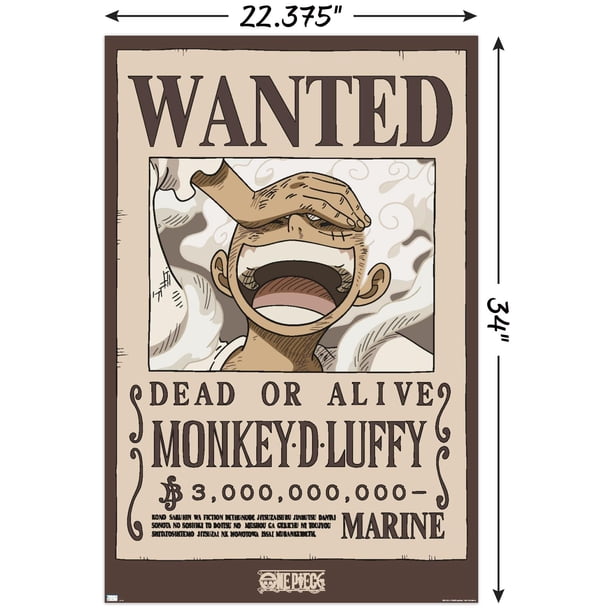 その他 MONKEY D. LUFFY WANTED One Piece - Monkey D Luffy Wanted Poster Wall Poster, 22.375