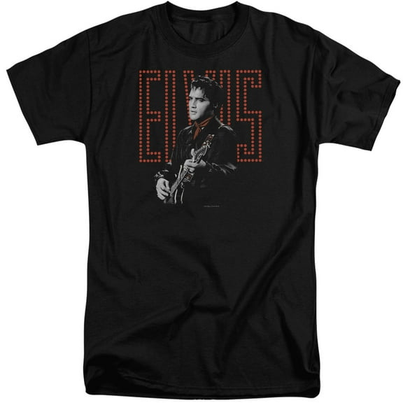 Elvis Presley Red Guitarman S/S Adult Tall Black