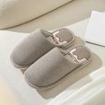 thumbnail image 5 of Xfvqtps Womens House Slippers Simplicity Solid Color Soft Sole Non Slip Home Floor Linen Slippers Curly Cozy Flat Slide Slippers Comfy Soft Indoor and Outdoor Shoes Coffee, 5 of 6