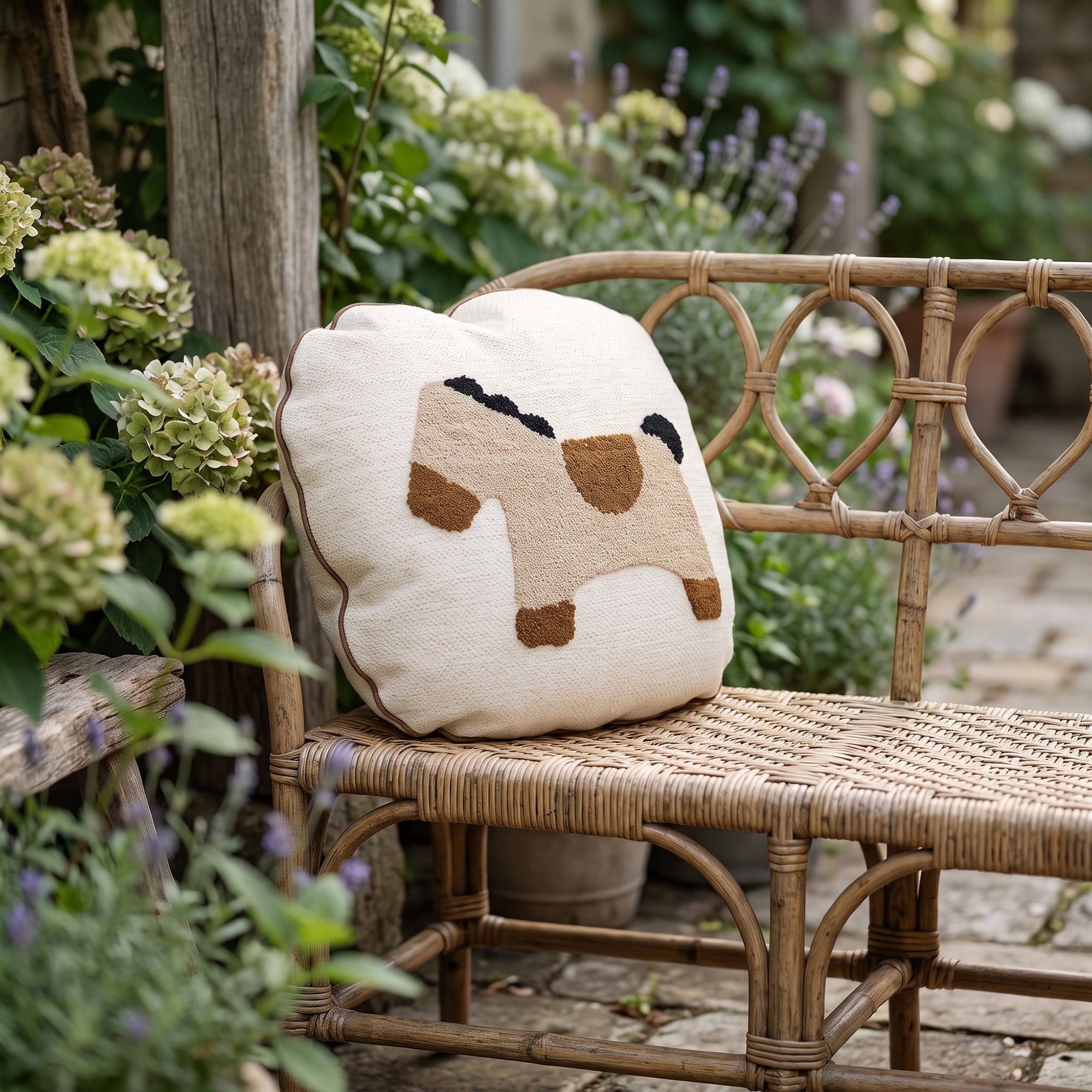 Unique Bargains 3D Tufted Cute Animal Throw Pillow Cushion Cover Round Brown Horse 18"x18"