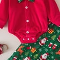 thumbnail image 4 of sdbrld Infant Baby Boy Christmas Outfit 3 6 9 12 18 Months Long Sleeve Romper Pants and Hat 3Pcs Clothes Set Sizes 0-3 Months, 4 of 8