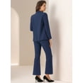 thumbnail image 3 of DARING DIVA Women's 2 Pcs Notched Lapel Blazer Work Suit Set XL Dark Blue, 3 of 5