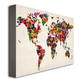 thumbnail image 3 of Trademark Art "Hearts World Map" Canvas Art by Michael Tompsett, 3 of 3