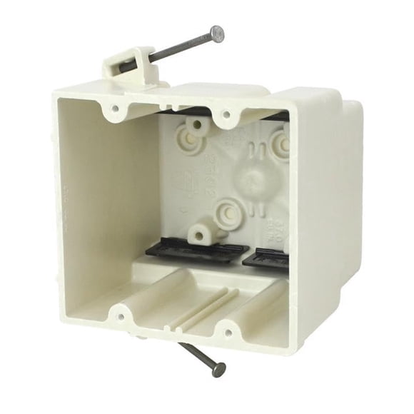 Caja eléctrica de fibra de vidrio, PVC, 37 pulgadas cúbicas, 2 elementos, color blanco roto