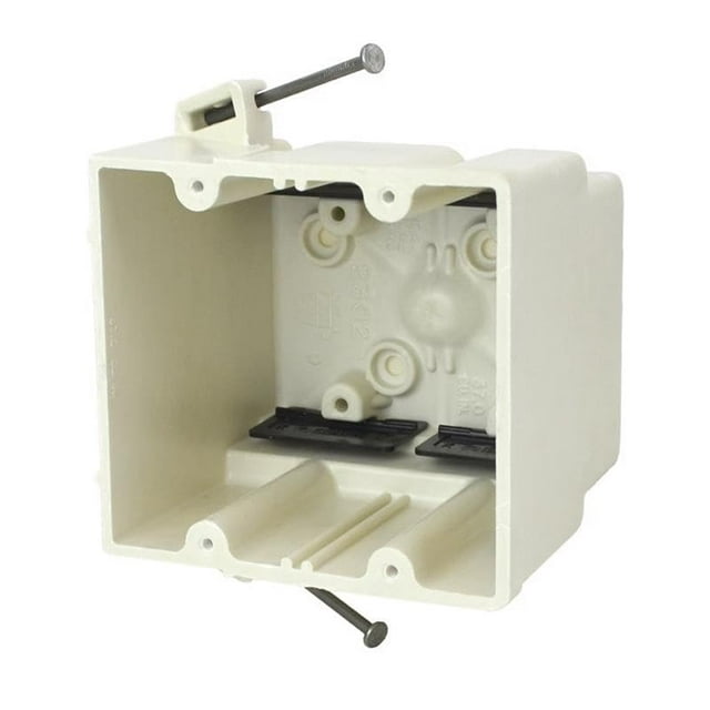 Caja eléctrica de fibra de vidrio, PVC, 37 pulgadas cúbicas, 2 elementos, color blanco roto
