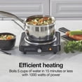 thumbnail image 6 of Proctor Silex Countertop Single Electric Burner with Adjustable Temperature, Portable, Black, 6 of 9