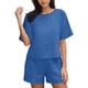 thumbnail image 2 of Conjunto Corto Casual para las Mujeres Manga Corta Bolsillo Pantalones Cortos Pantalones de Señoras Conjunto con Cuello Redondo Top, Ropa Casual de Verano, 2 of 6