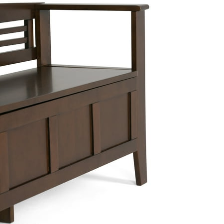 Simpli Home - Adams SOLID WOOD 48 inch Wide Contemporary Entryway Storage Bench in - Rustic Medium Brown