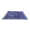 thumbnail image 2 of Ahgly Company Machine Washable Indoor Round Medallion Blue Traditional Area Rugs, 8' Round, 2 of 4