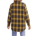 thumbnail image 4 of Fantaslook Plaid Flannel Shirts for Women Oversized Long Sleeve Button Down Shirts Blouses Tops, 4 of 9