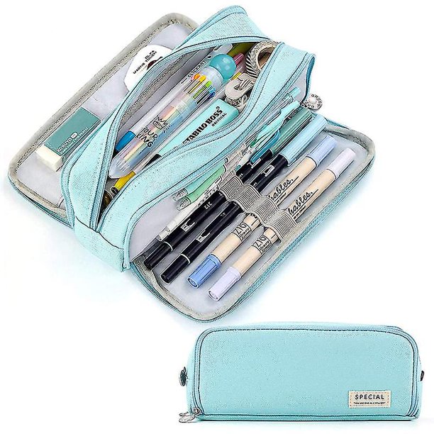 Veeki Estuche para lápices de gran capacidad, estuche para bolígrafos, bolsa de papelería simple, organizador de oficina para escuela, universidad, para adolescentes, niñas, adultos y estudiantes