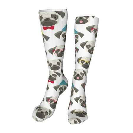 

Cute Bulldog Knee High Socks Warm for Wowen Men Antislip Winter Thickened Stockings for Sport Travel Gifts