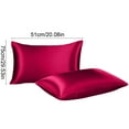 thumbnail image 3 of VQPeo 2 Pack Standard Silk Satin Pillowcases for Hair and Skin Queen Size Silky Smooth Pillow Cases Solid Colored Cool Sateen Pillow Cover with Envelope Closure, 3 of 5