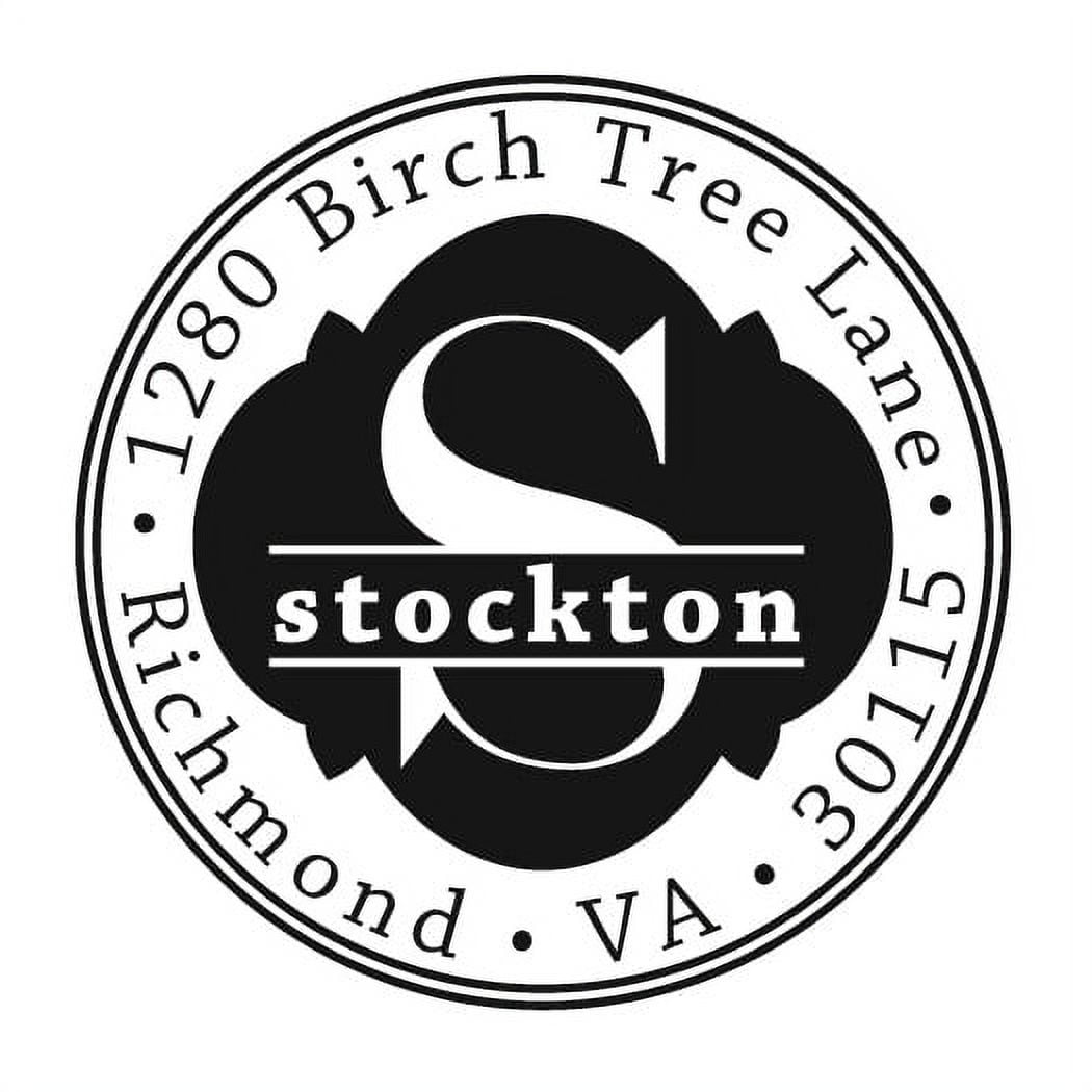 Personalized Round Self-Inking Rubber Stamp - The Stockton