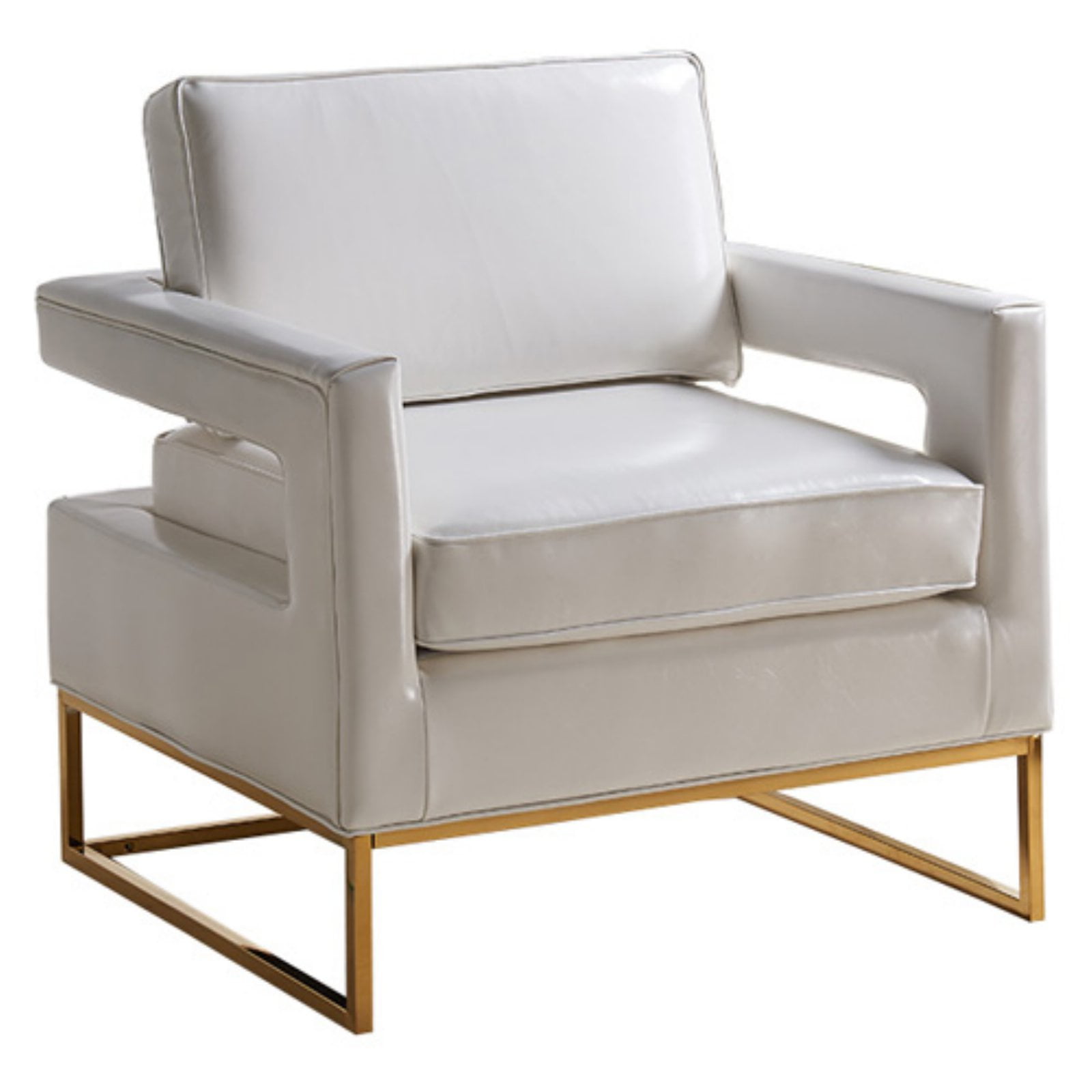 Amelia White Leather Accent Chair - Walmart.com
