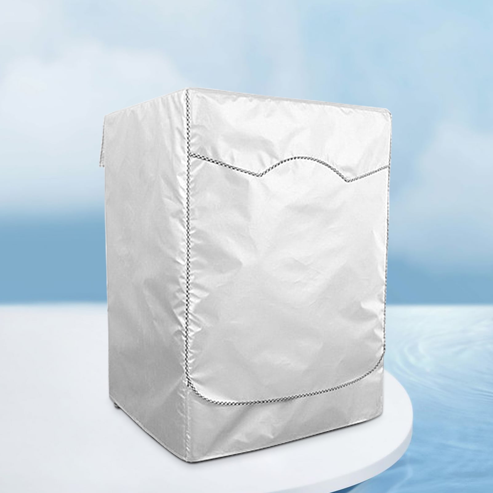 AYYUFE Washing Machine Cover Breathable Dust-proof Silver Color Good Heat Dissipation Washer Cover for Balcony