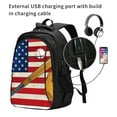 thumbnail image 2 of Balery American Flag And Baseball Mochila con carga USB para hombre y mujer - Mochila impermeable y antirrobo para portátil con puerto USB para viajes, trabajo, estudios y universidad, 2 of 7