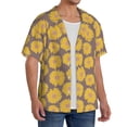 thumbnail image 2 of KLL Sunflower Print Men's Shirt Short Sleeve Button Down Summer Cuba Beach Shirts- Medium, 2 of 5