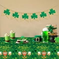 thumbnail image 4 of dajkiuy St Patricks Day Tableware Set,Plastic Tablecloth,Disposable Tablecloth For Party,Happy St.Patrick's Day Table Decoration Irish Green Shamrock Tablecloth Party Favor (1Pcs,108x54inch), 4 of 4