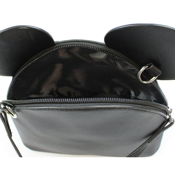 Bioworld Disney Mickey Mouse Crossbody Purse Ears 3d Domed Black One Size