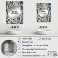 thumbnail image 4 of Designart "Bohemian Medley in Blue and White" Boho Mosaic Mirror Wall Decor - Modern Blue Geometric Mirror Wall Art For Bathroom - 40" x 30" Inch, 4 of 5