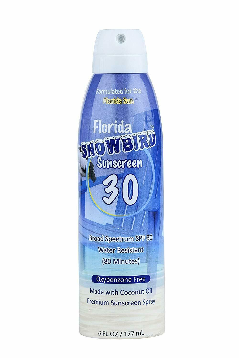 Florida Salt Scrubs Florida Snowbird Sunscreen, 6 Ounce, SPF 30