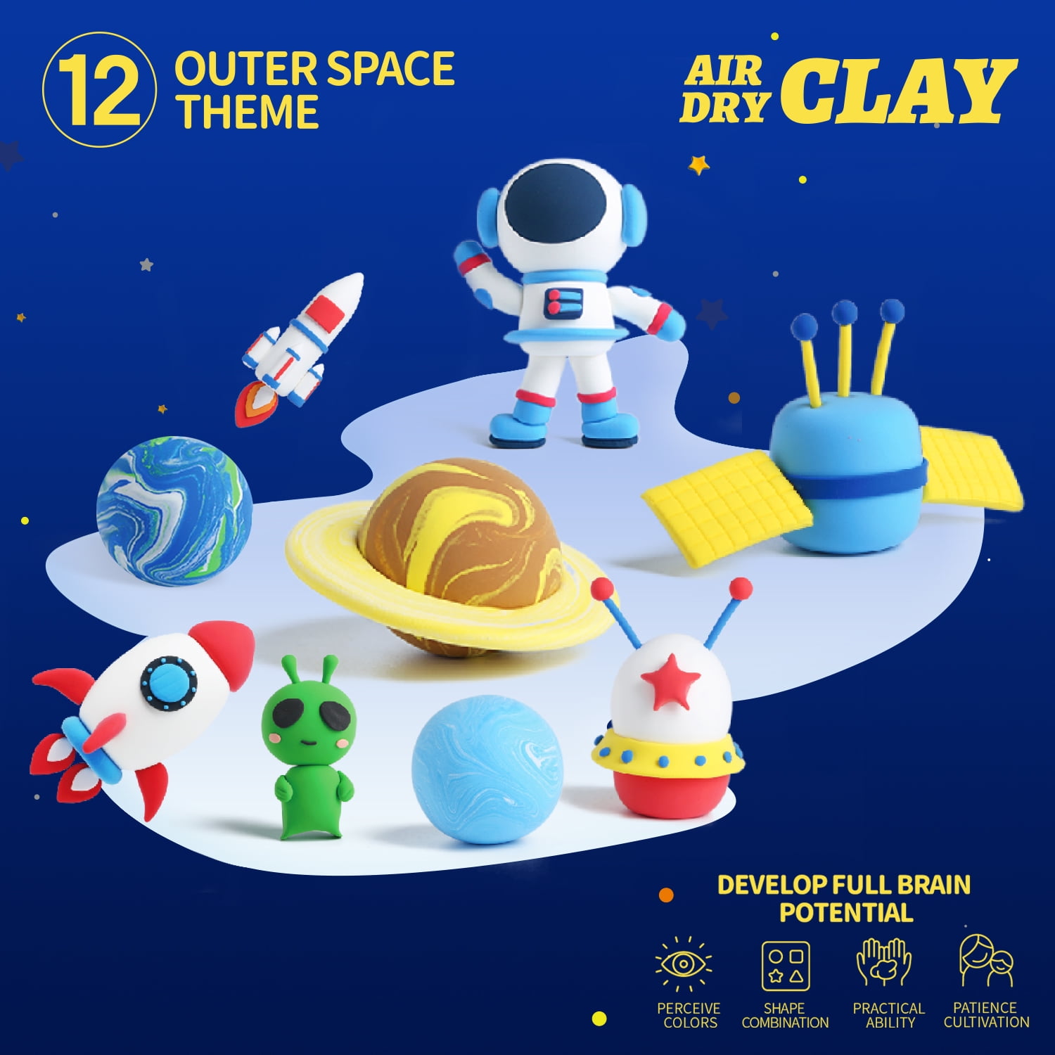 Air Dry Clay Kits - Modeling Clay for Kids, Ultra Light & Soft, Safe & Non-Toxic, DIY Air Dry Clay Kit with Sculpting Tools and Tutorials, Creatible Art Crafts Toys Gifts for Boys Girls
