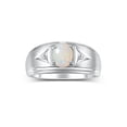 thumbnail image 1 of RYLOS Men's Rings 14K White Gold Classic 8X6MM Oval Gemstone &  Diamond Designer Ring Opal October Birthstone Rings For Man Gold Rings Size 11, 1 of 7