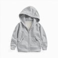 thumbnail image 6 of Staki Girl's Solid Hoodie Zip Up Long Sleeve Preppy Cute Sweatshirts Hoodies Tween Girls Trendy Clothes 1-14Y(Gray,3-4 Years), 6 of 7