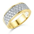 thumbnail image 2 of Wellingsale Ladies Solid 14k Yellow Gold Polished CZ Cubic Zirconia Pave Wedding Band - Size 5, 2 of 6