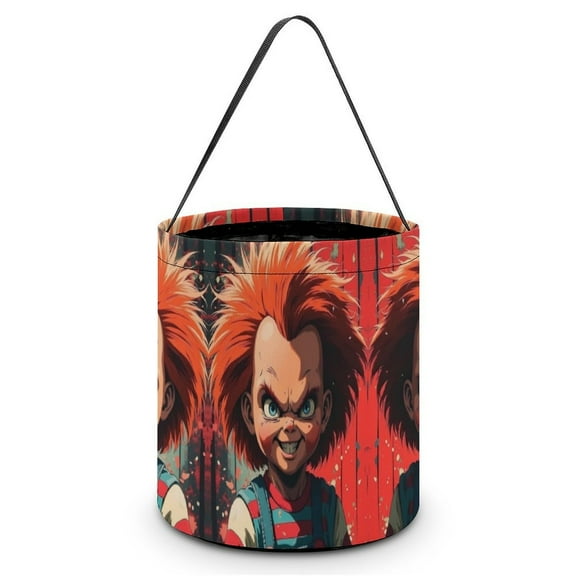 Chucky Halloween Candy Bag, Trick Or Treat Bags - Light Candy Buckets & Tote Bags for Halloween Parties