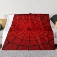 Web Bg Pattern Red Spider Web Pattern Blanket - Symmetrical Stylized Design with Black ...